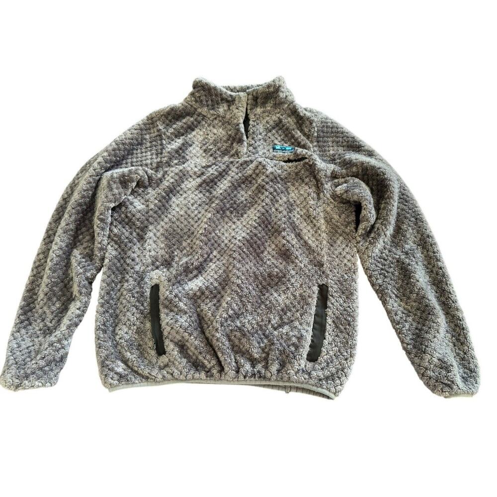 Simply Southern Small Soft Patterned Sherpa Pullover Gray Needs Buttons READ